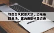 雄鹿全队状态火热，已经连胜三场，正向东部榜首迈进的简单介绍